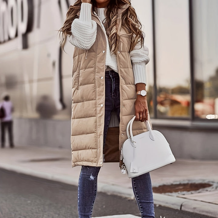 Gilet Long Femme | Capuche & Cintré