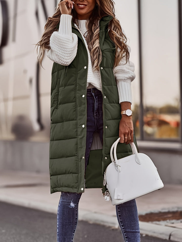 Gilet Long Femme | Capuche & Cintré