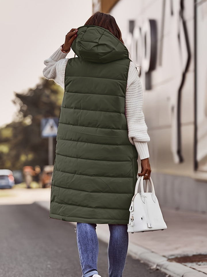 Gilet Long Femme | Capuche & Cintré