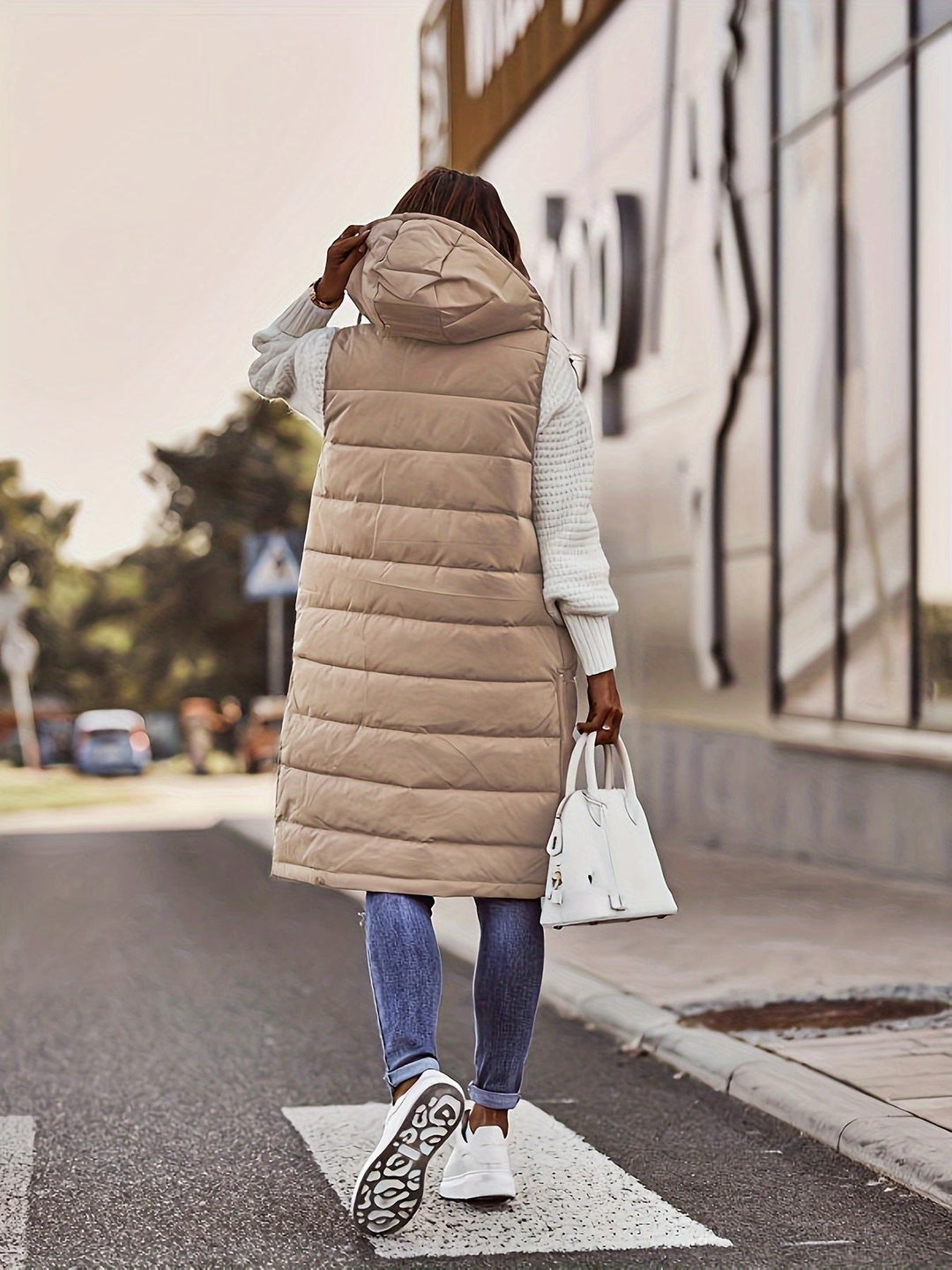 Gilet Long Femme | Capuche & Cintré