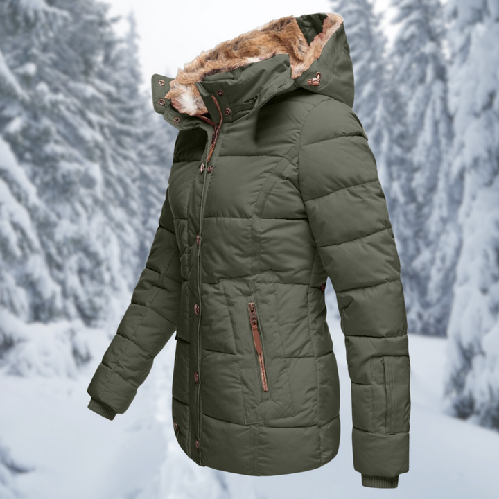 Veste d'hiver Femme | Doudoune Femme | Capuche & Poches zippées pour protection contre les intempéries