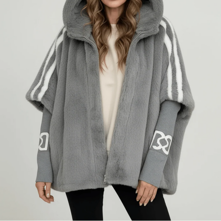Veste d'hiver femme avec capuche | Rayures sportives