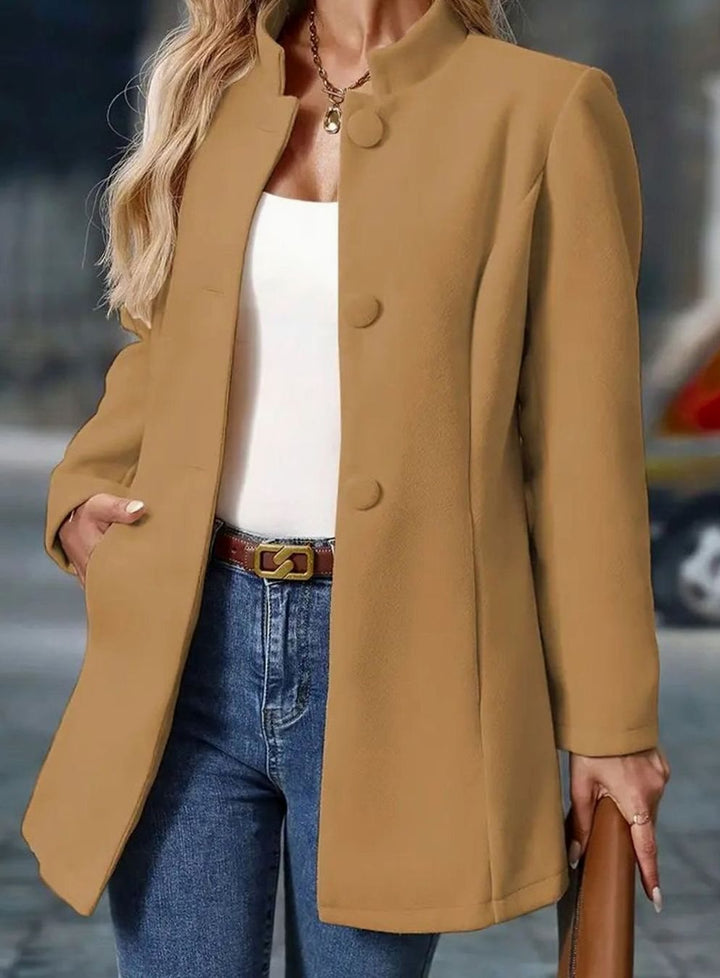 Manteau d'hiver Femme | Col montant élégant avec fermeture à boutons