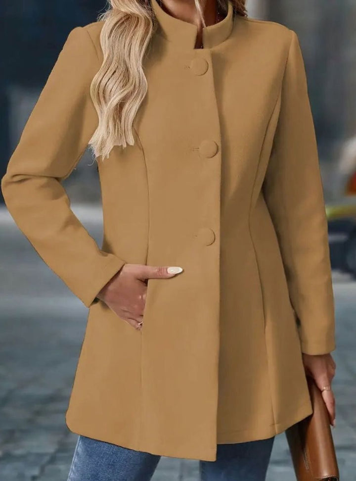 Manteau d'hiver Femme | Col montant élégant avec fermeture à boutons