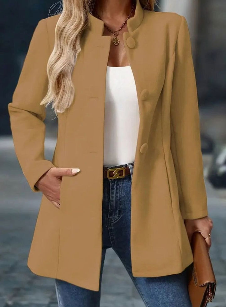 Manteau d'hiver Femme | Col montant élégant avec fermeture à boutons