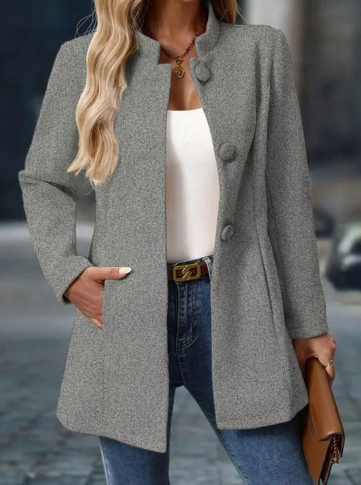 Manteau d'hiver Femme | Col montant élégant avec fermeture à boutons