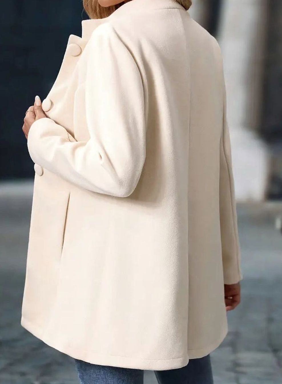 Manteau d'hiver Femme | Col montant élégant avec fermeture à boutons