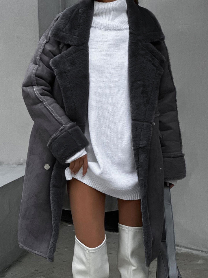 Manteau d'hiver pour femmes | Longueur mollet avec garniture en fausse fourrure
