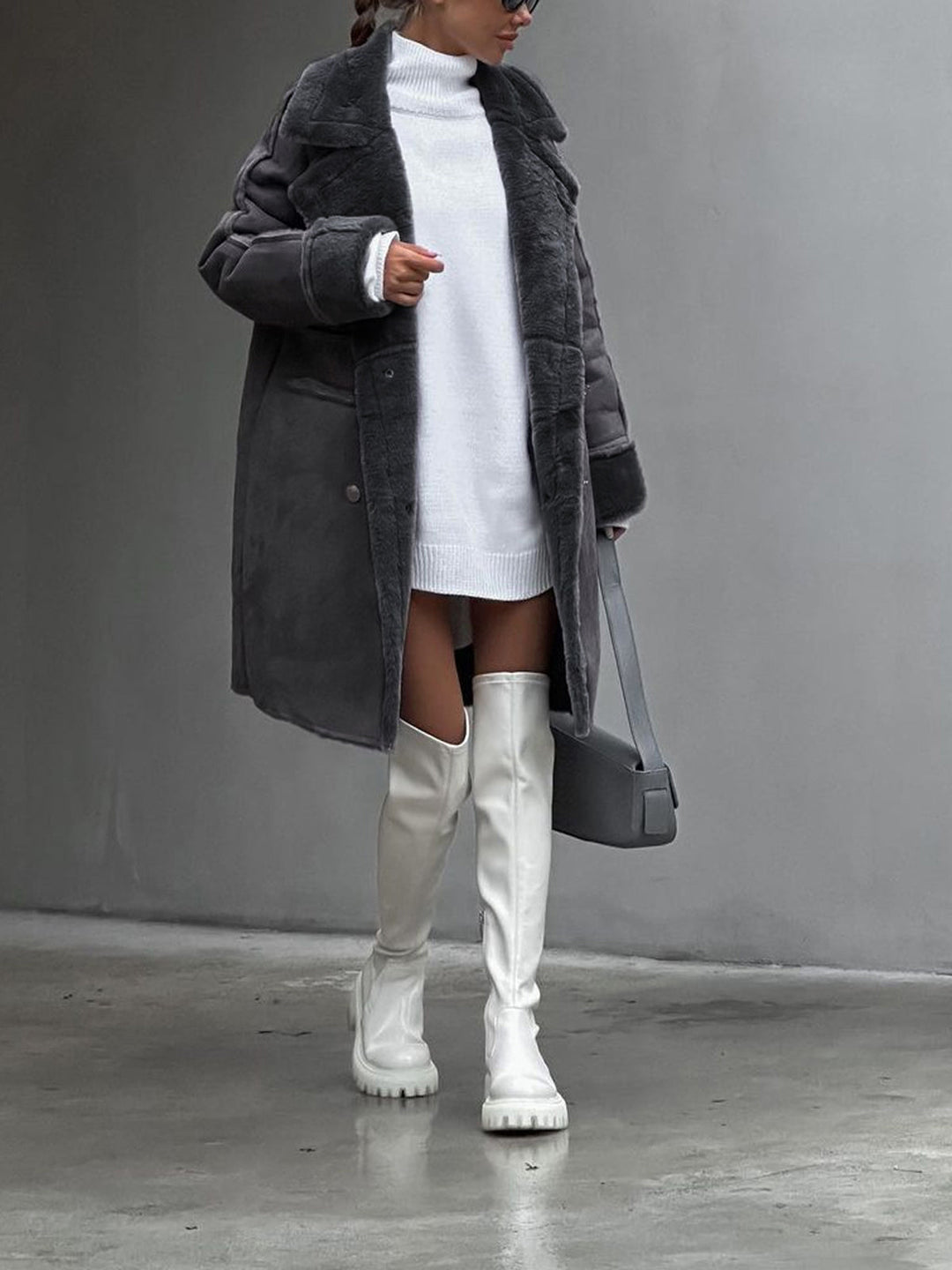 Manteau d'hiver pour femmes | Longueur mollet avec garniture en fausse fourrure
