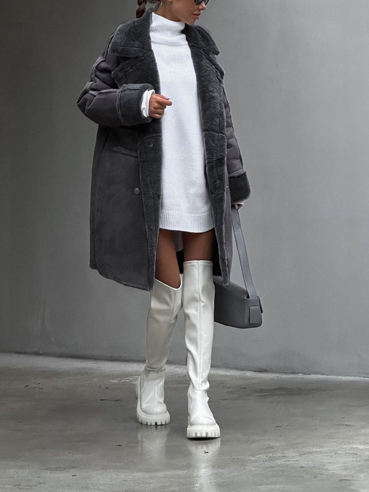 Manteau d'hiver pour femmes | Longueur mollet avec garniture en fausse fourrure