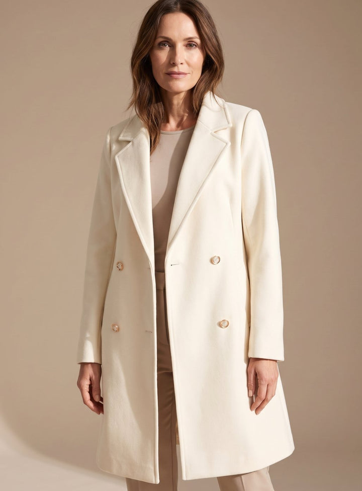 Manteau en laine pour femmes | A-ligne & Double rangée de boutons