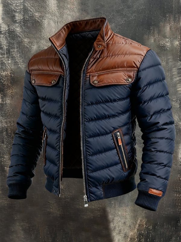 Veste d'extérieur avec des blocs de couleur chaude