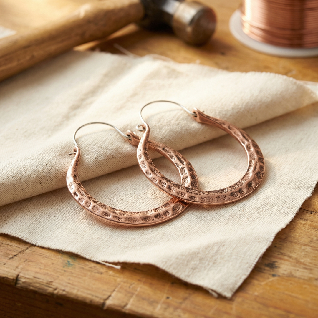 Boucles d'oreilles en cuivre Braise