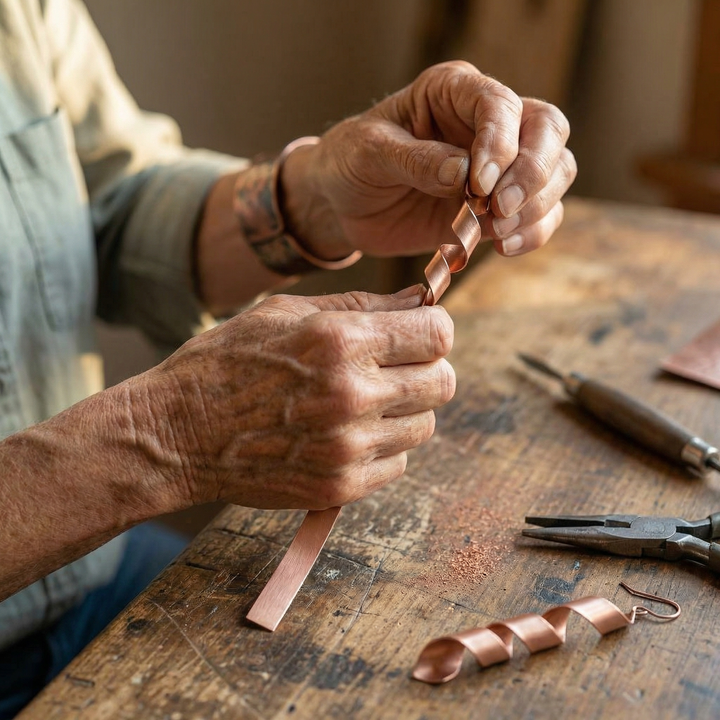 Boucles d'oreilles en cuivre Crépuscule