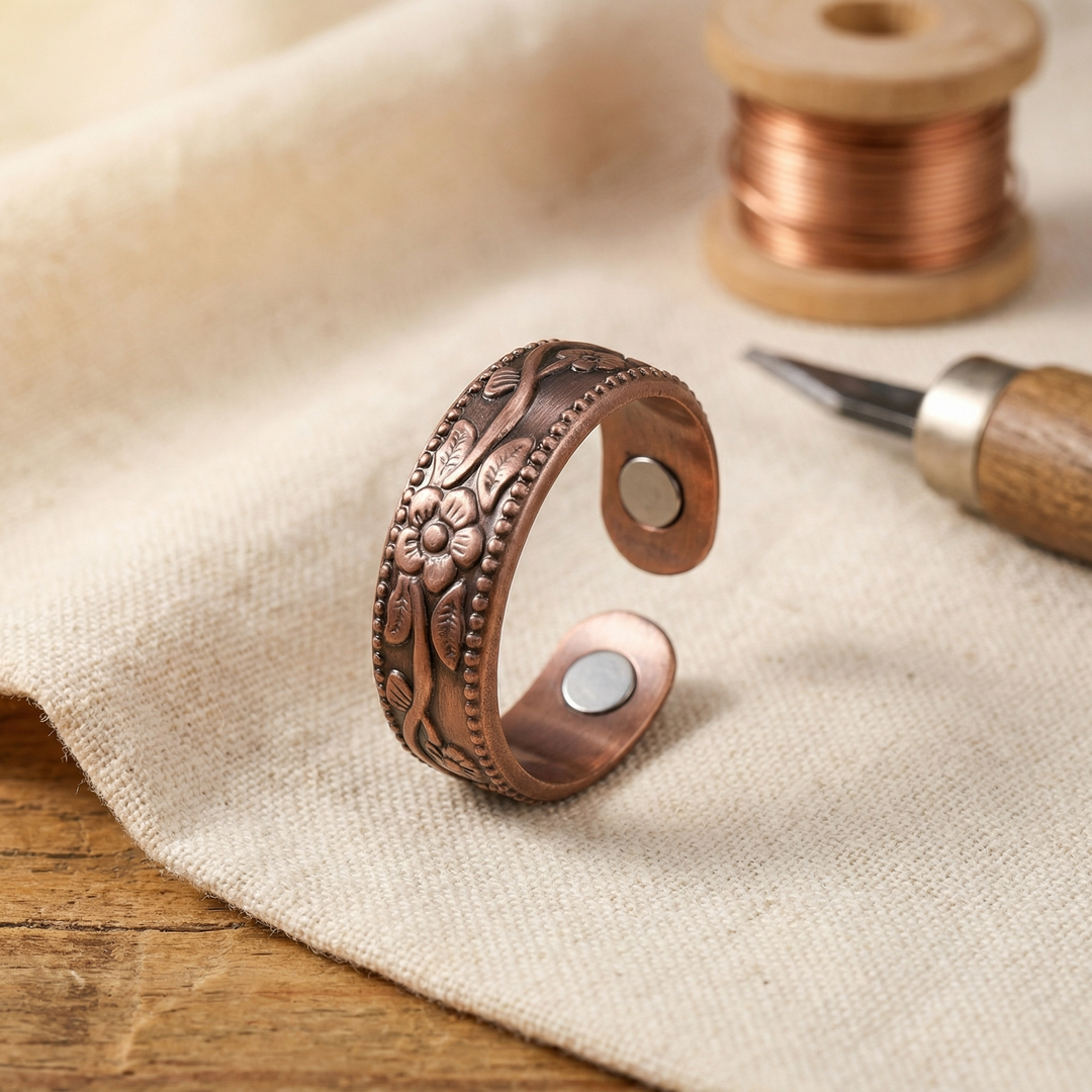 Bague en cuivre Pétale