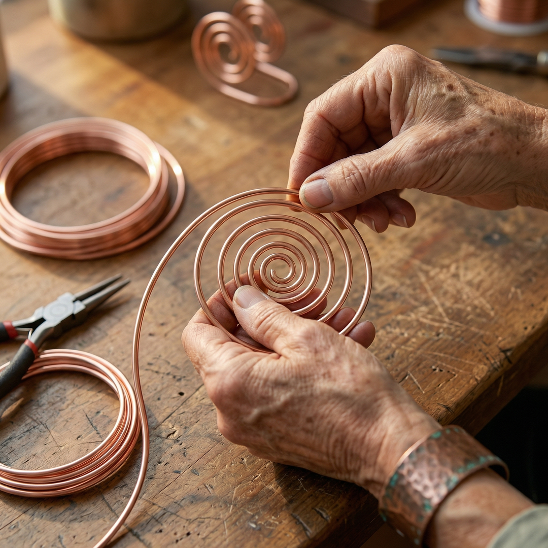 Flux Spirale Artisanale en Cuivre