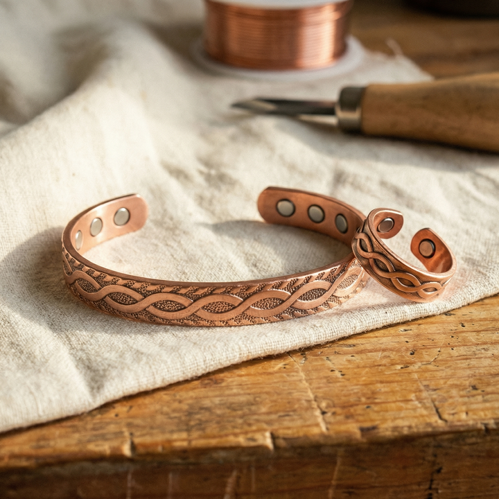 Ensemble de bracelets en cuivre Nœud