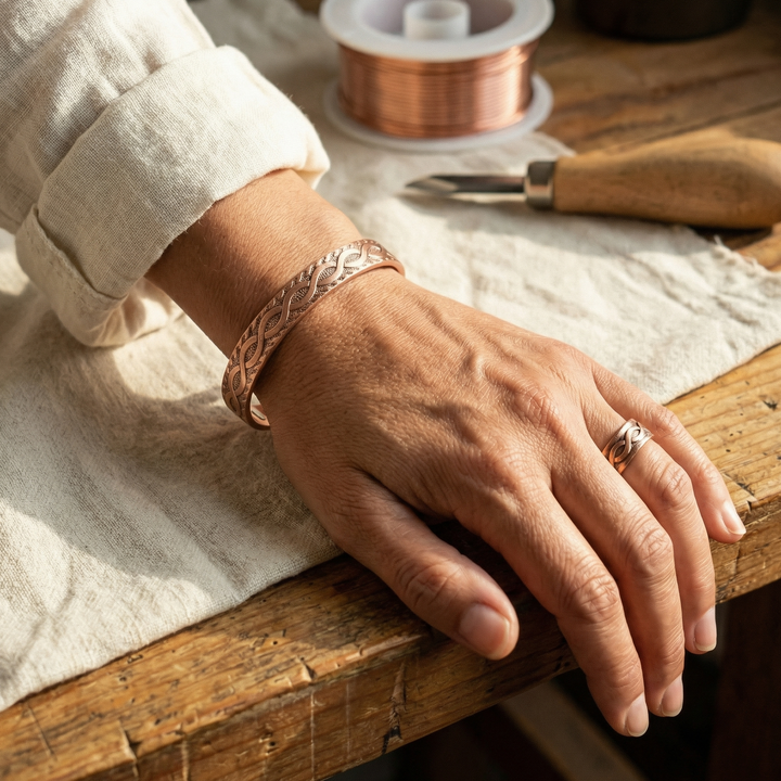 Ensemble de bracelets en cuivre Nœud