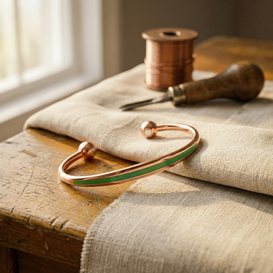 Boucles d'oreilles en cuivre et jade