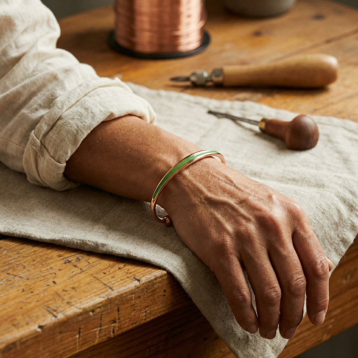 Bracelet en cuivre Jade
