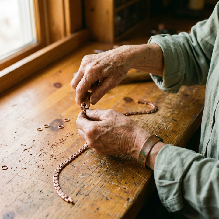 Collier en Cuivre avec Fini Flou