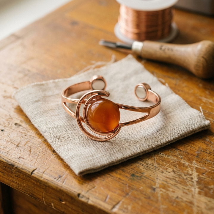 Bracelet en cuivre Sphère orange