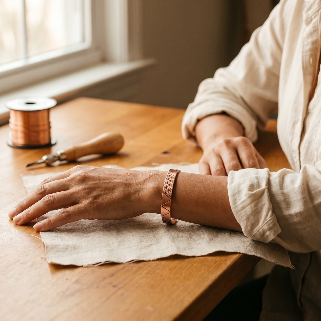 Bracelet en cuivre Crête