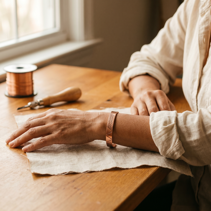 Bracelet en cuivre Crête