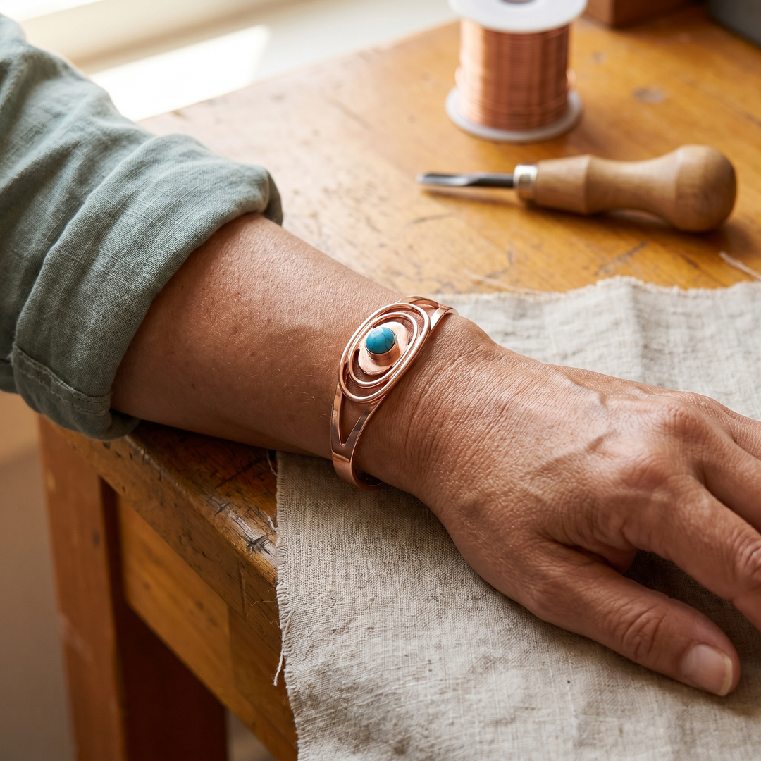 Bracelet en cuivre Roseau