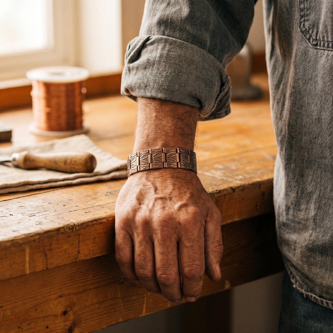 Bracelet homme en cuivre Granit