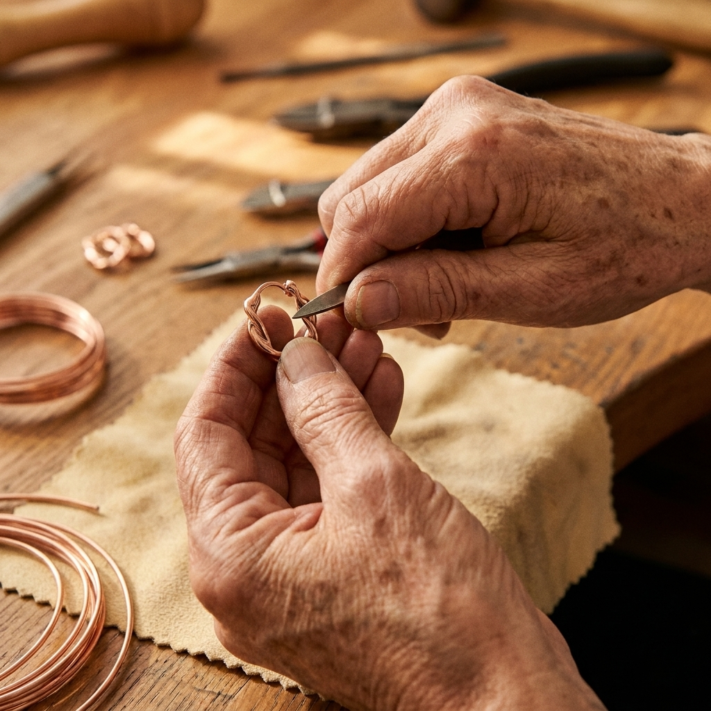 Boucles d'oreilles en bronze en forme de Wren