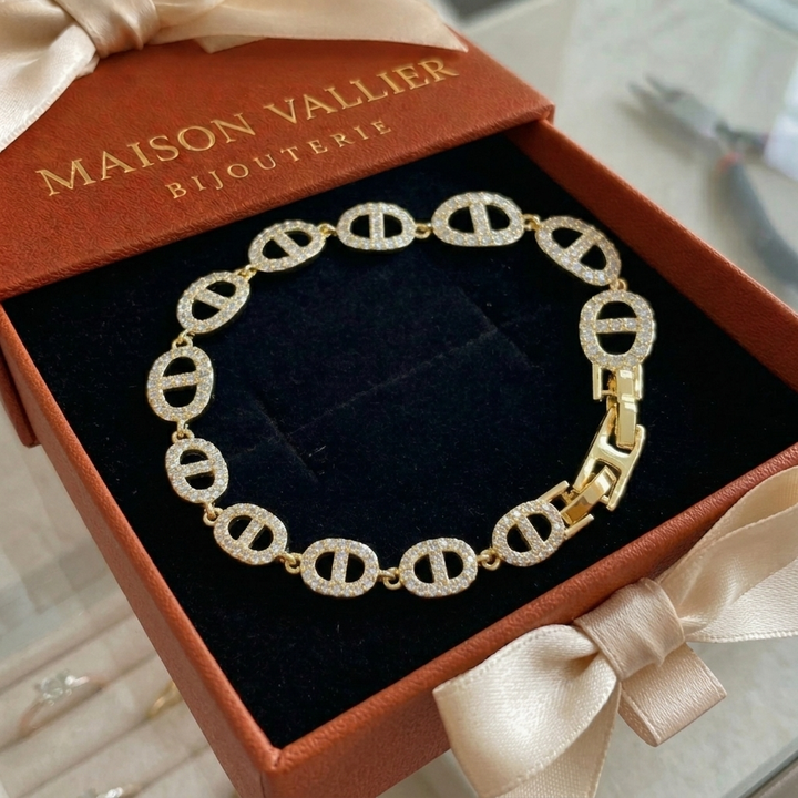 Bracelet Isaline Marina | Or blanc