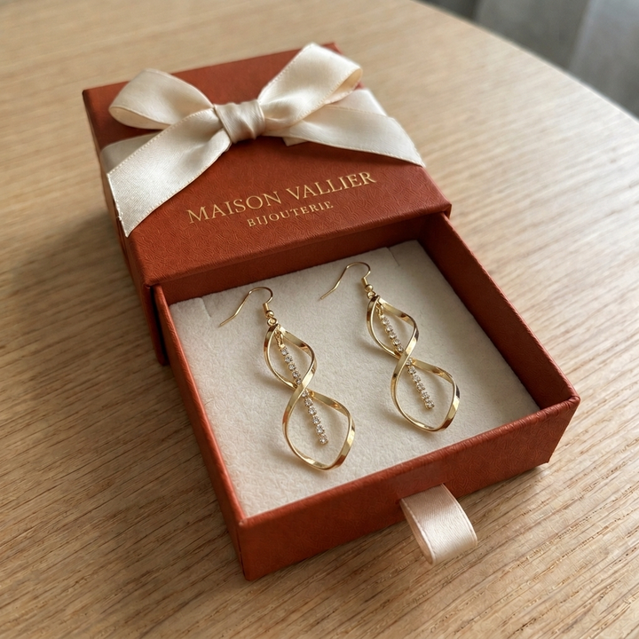 Boucles d'oreilles en spirale rayon de soleil | Or