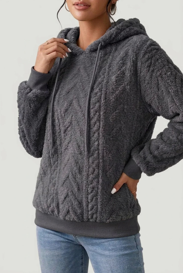Sweat à capuche femme | Doux et moelleux avec motif torsadé