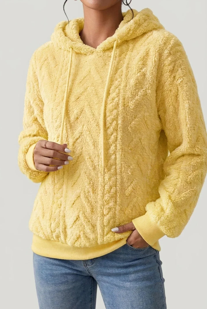 Sweat à capuche femme | Doux et moelleux avec motif torsadé