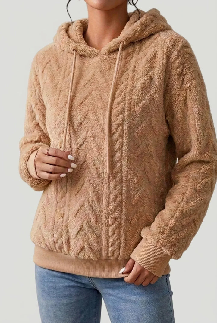 Sweat à capuche femme | Doux et moelleux avec motif torsadé