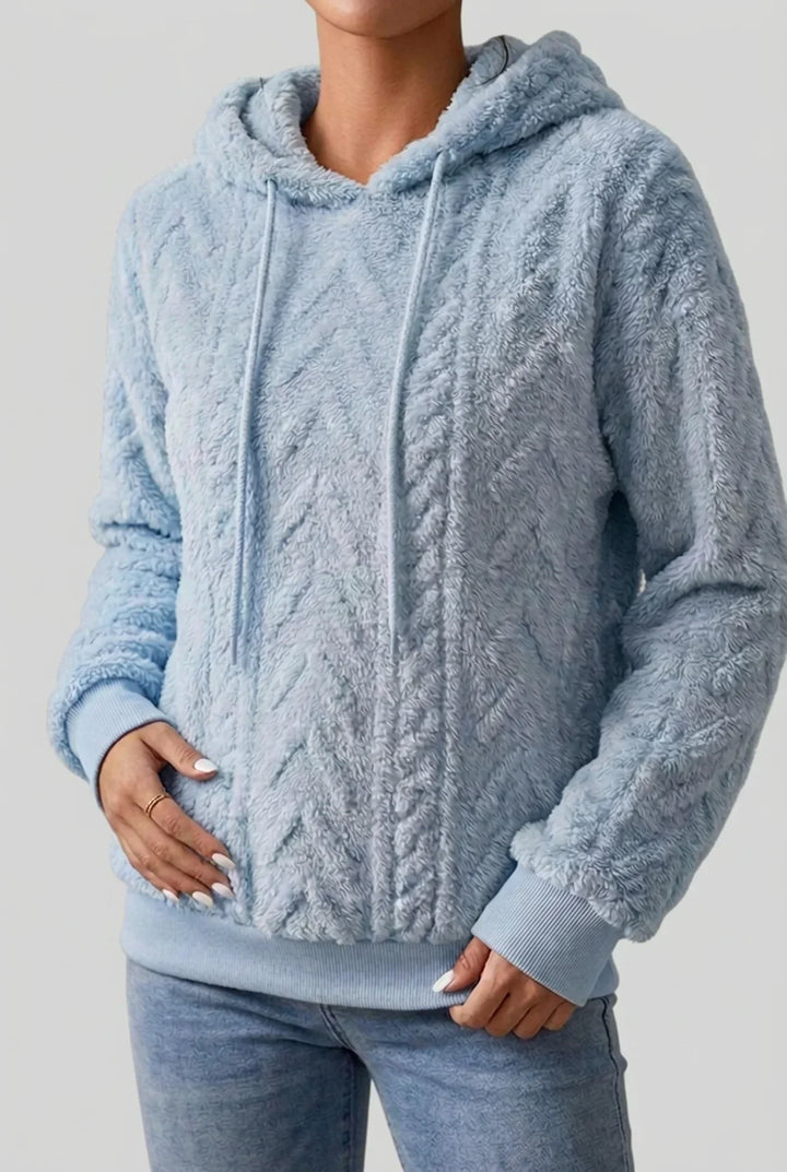 Sweat à capuche femme | Doux et moelleux avec motif torsadé