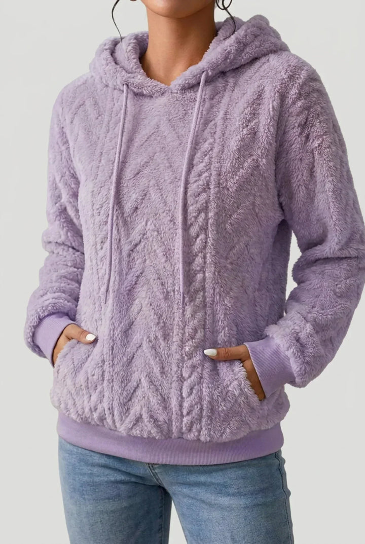 Sweat à capuche femme | Doux et moelleux avec motif torsadé