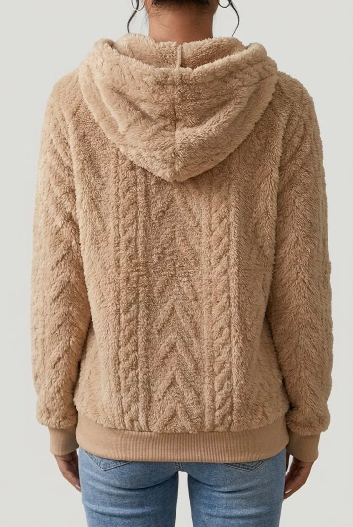 Sweat à capuche femme | Doux et moelleux avec motif torsadé