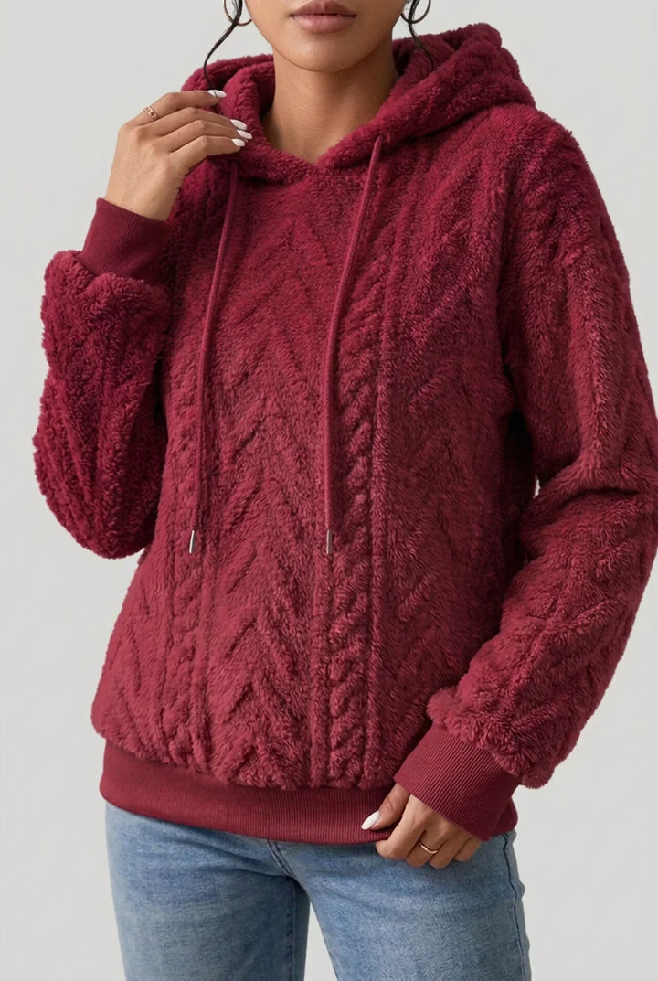 Sweat à capuche femme | Doux et moelleux avec motif torsadé