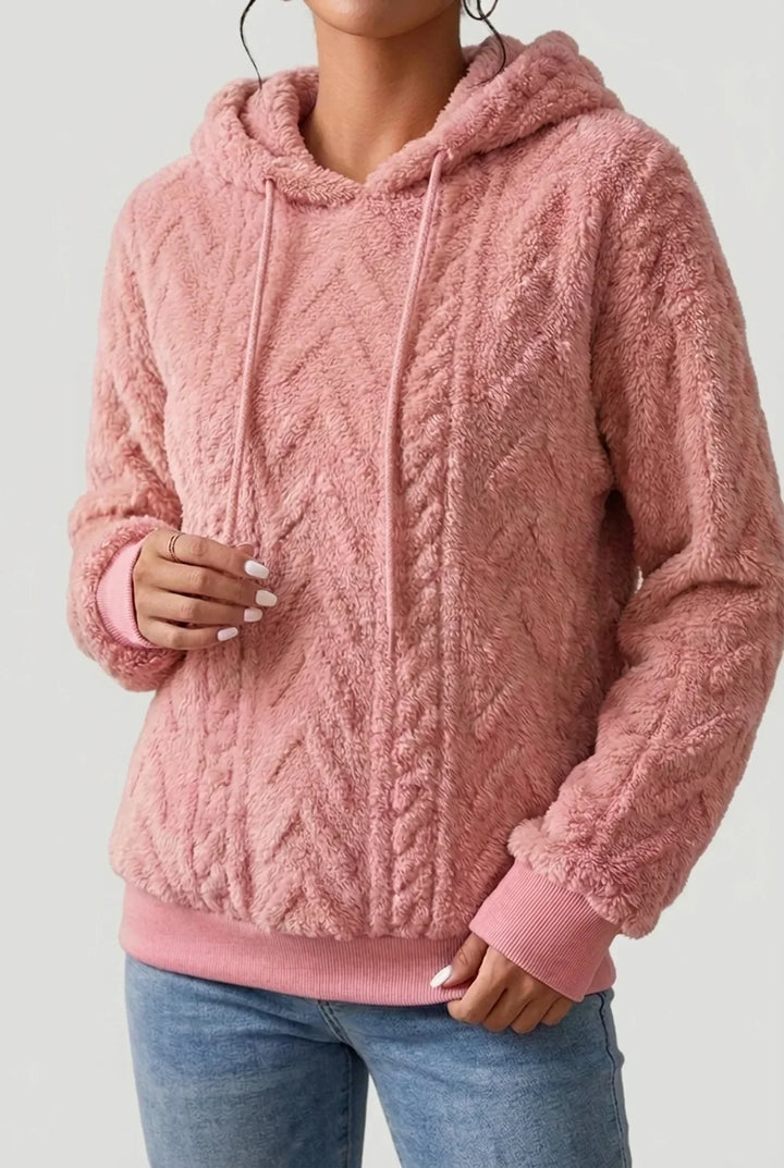 Sweat à capuche femme | Doux et moelleux avec motif torsadé