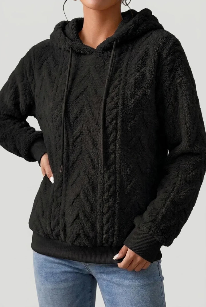 Sweat à capuche femme | Doux et moelleux avec motif torsadé