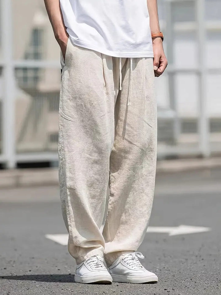 Enguerrand | Pantalon en Lin Homme à Coupe Ample et Taille Élastique