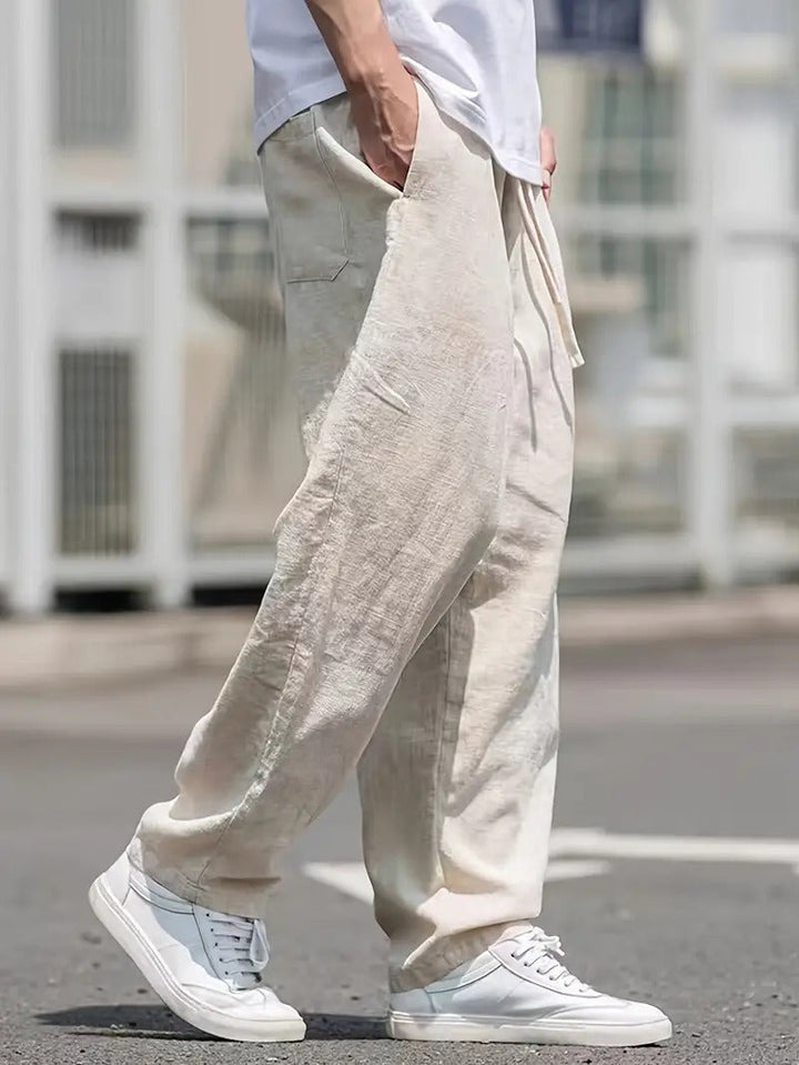 Enguerrand | Pantalon en Lin Homme à Coupe Ample et Taille Élastique