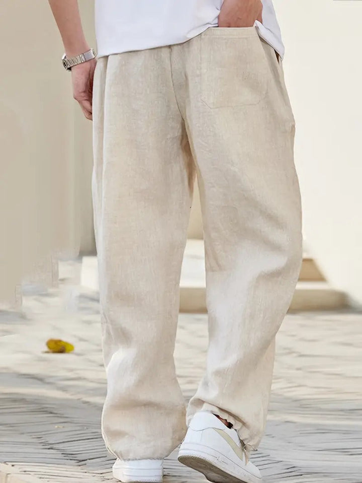 Enguerrand | Pantalon en Lin Homme à Coupe Ample et Taille Élastique